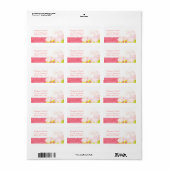 Étiquette Mariage rose Peony Floral (Feuille entière)