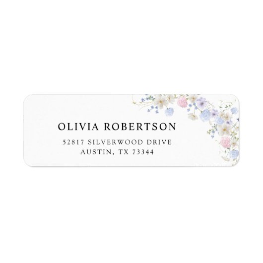 Étiquette Mariage rose pourpre Fleur sauvage printemps (Devant)