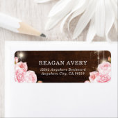 Étiquette Mariage Rose Rustique (En situation)