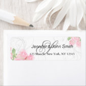 Étiquette Mariage rose tourbillons | invitations de douche n (En situation)