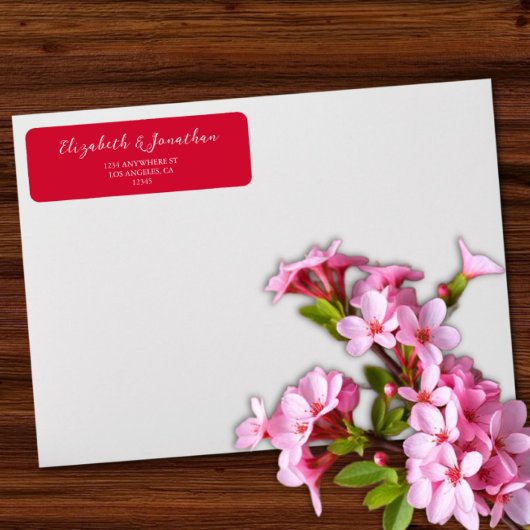 Étiquette Mariage Rouge Cerise