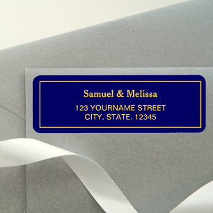 Étiquette Mariage Royal Blue et Gold