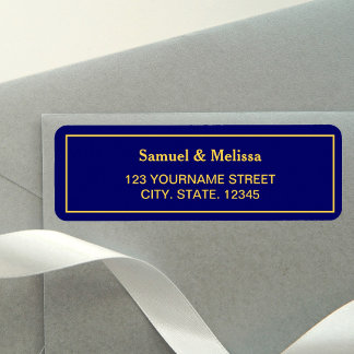 Étiquette Mariage Royal Blue et Gold