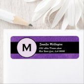 Étiquette Mariage Royal violet noir Monogramme M300 (En situation)