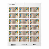 Étiquette Mariage RSVP de la marée  de la marine Floral Rose (Feuille entière)