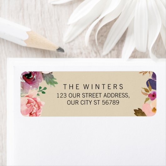 Étiquette Mariage Rustique Boho Watercolor (En situation)