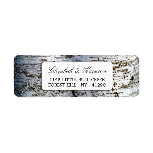 Étiquette Mariage rustique de Birch Tree (Devant)