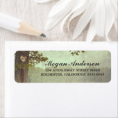 Étiquette Mariage rustique du coeur de l'arbre (En situation)