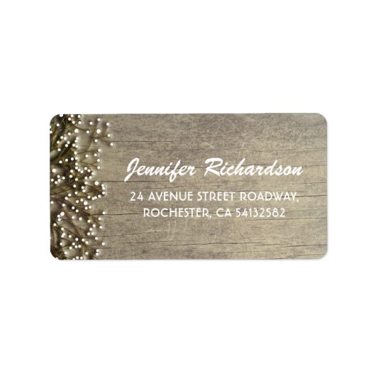 Étiquette mariage rustique du souffle du bébé (Devant)