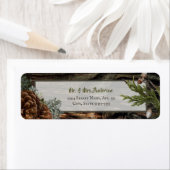 Étiquette Mariage Rustique en Forêt Bois foncé Branche de Sa (En situation)