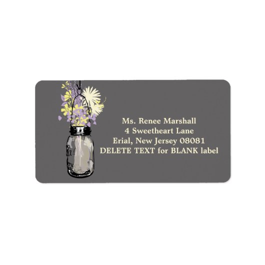 Étiquette Mariage rustique Hanging Mason Jar (Devant)