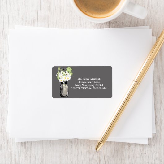 Étiquette Mariage rustique Hanging Mason Jar (En situation)