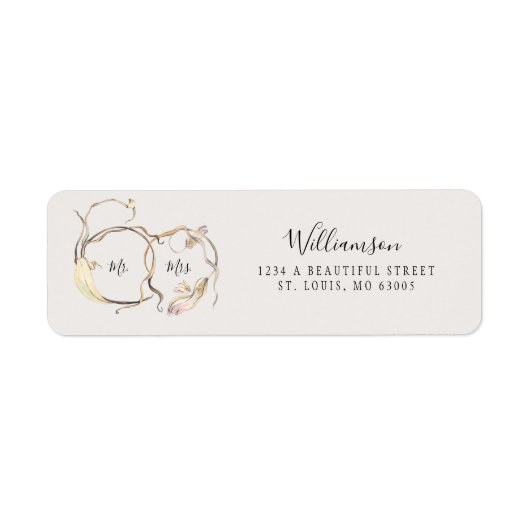 Étiquette Mariage rustique M. et Mme. (Devant)