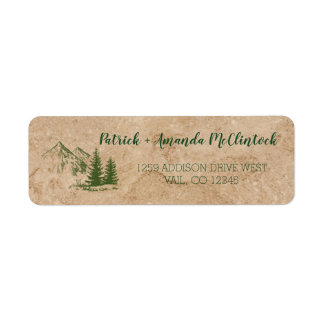 Étiquette Mariage Rustique Pittoresque Mountain Ra