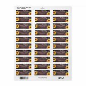 Étiquette Mariage rustique Sunflower Mason Jar Lumières (Feuille entière)