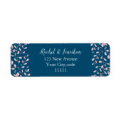 Étiquette Mariage Saphir Fleurs délicates Rose tendre (Devant)