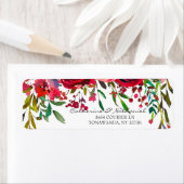 Étiquette Mariage simple de Rose rouge moderne (En situation)