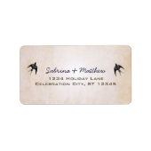 Étiquette Mariage simple Peachy Purple Heart Leaf Tree Étiqu (Devant)