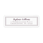 Étiquette Mariage simple RSVP violet blanc (Devant)