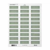 Étiquette Mariage Simple Vert Sauge Moderne (Feuille entière)