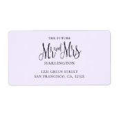 Étiquette Mariage simple violet. M. et mme discours moderne (Devant)