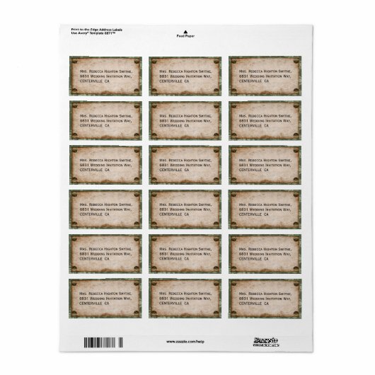 Étiquette Mariage Steampunk (Feuille entière)