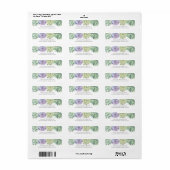 Étiquette Mariage Succulent vert et pourpre Adresse de retou (Feuille entière)