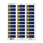 Étiquette mariage Sunflower/adresse (Feuille entière)