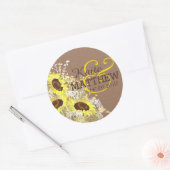 Étiquette Mariage Sunflower et Burlap (Enveloppe)