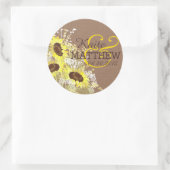 Étiquette Mariage Sunflower et Burlap (Sac)
