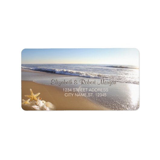 Étiquette Mariage sur la Plage Coucher de Soleil C (Devant)