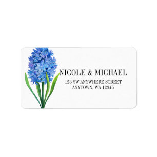Étiquette Mariage tendance à fleurs bleu Hydrangea