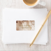 Étiquette Mariage texturé en marbre Aurum de luxe (En situation)