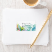 Étiquette Mariage Turquoise Abstrait Favor Lip Balm Tube (En situation)