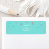 Étiquette Mariage turquoise Turquoise Bleu & Bow (En situation)