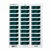 Étiquette Mariage Turquoise Vert Marbre Moderne (Feuille entière)