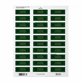 Étiquette Mariage Vert et Or (Feuille entière)