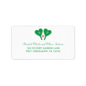 Étiquette Mariage Vert et Rose Prépa Pickleball (Devant)