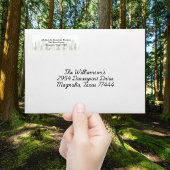 Étiquette Mariage Vert Forêt Bois Rustique