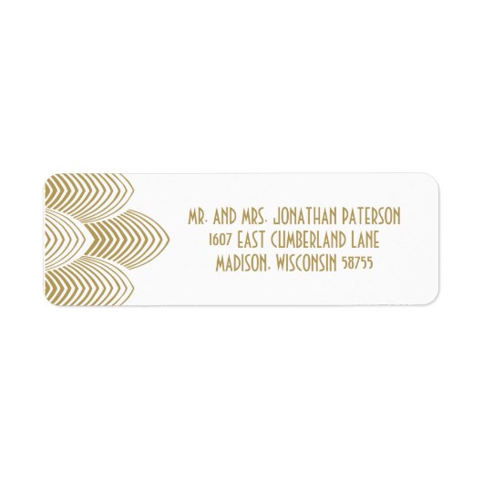 Étiquette Mariage Vintage à bascule Art déco des a (Devant)