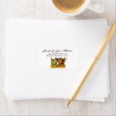 Étiquette Mariage vintage de chats (En situation)