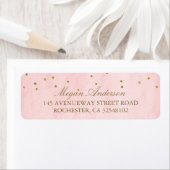 Étiquette Mariage vintage de Confetti en or rose (En situation)