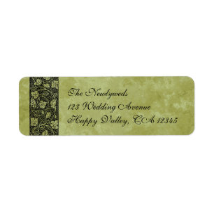 Étiquette Mariage vintage, Feuilles de vigne de raisin victo