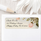 Étiquette Mariage vintage Jardin antique Fleurs Roses (En situation)