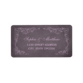 Étiquette Mariage vintage Purple Vineyard Adresse de retour (Devant)
