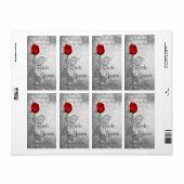 Étiquette Mariage vintage Red Rose (Feuille entière)