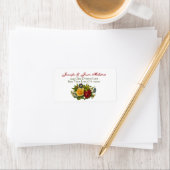 Étiquette Mariage vintage Rose Bouquet (En situation)