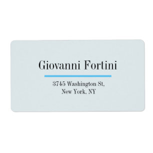 Étiquette Marian Blue Plain tendance Élégant minimaliste mod