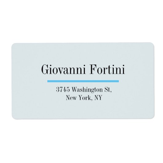 Étiquette Marian Blue Plain tendance Élégant minimaliste mod (Devant)