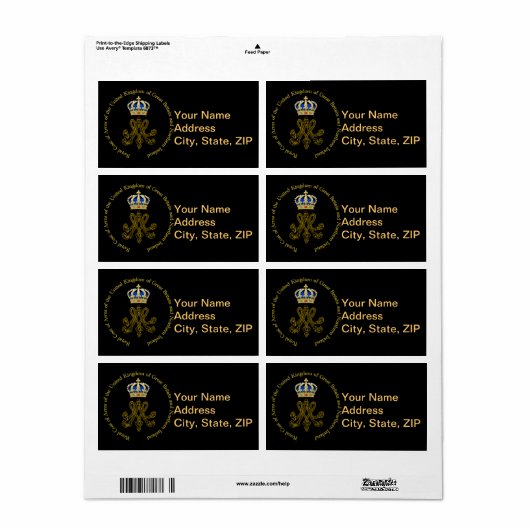 Étiquette Marie Antoinette Monogram (Feuille entière)